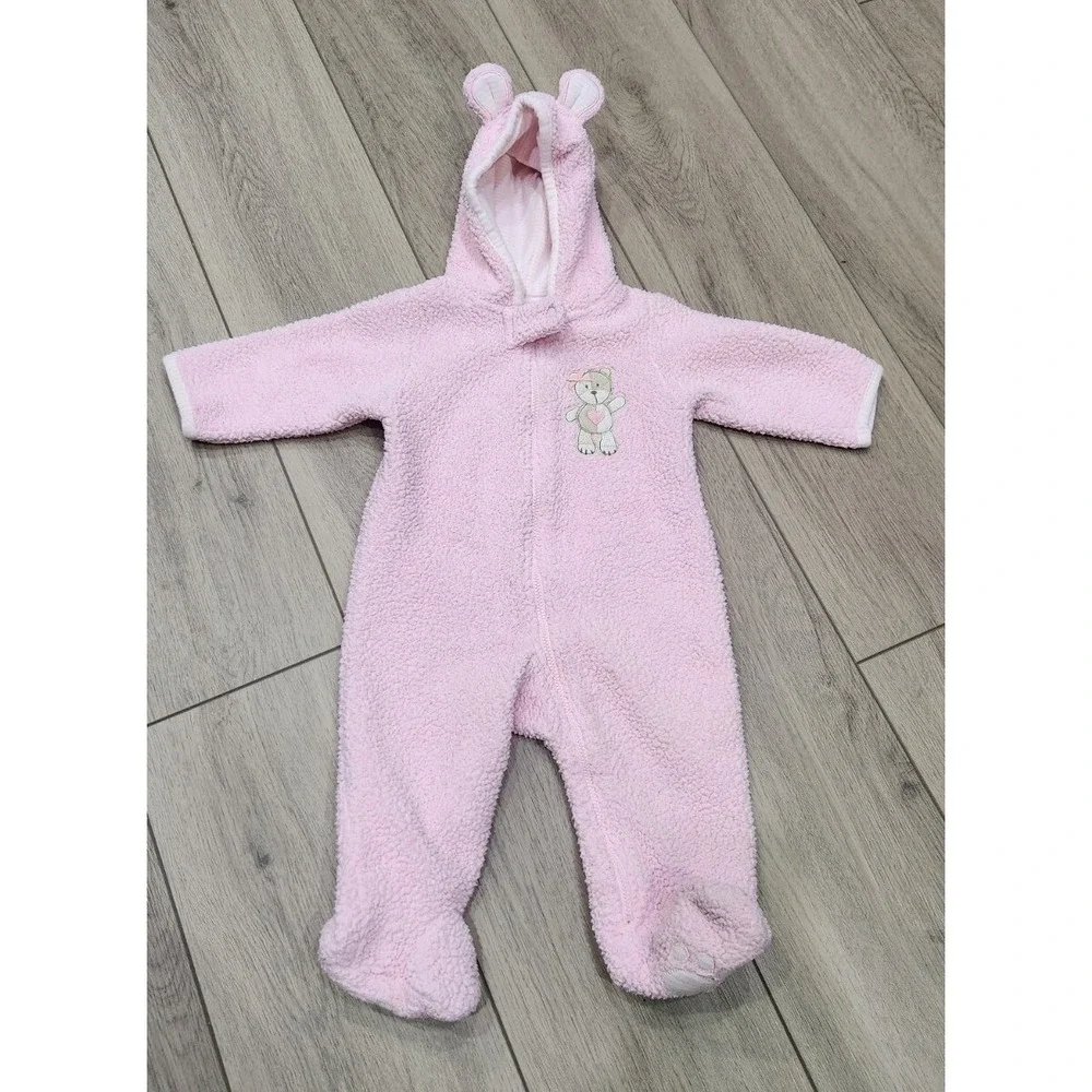 Lot Of Carters One Piece Warm Winter Clothes Size 9 Months 3 Hooded & 1 Overalls